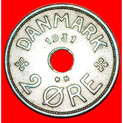 HOLE (1926-1940): DENMARK★2 ORE 1931! Christian X 1912-1947★LOW START★NO RESERVE