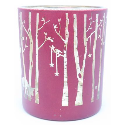 Christmas Stag & Deer Tealight Holder Glass Round 8CM