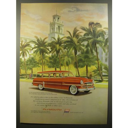 1954 Plymouth Belvedere Suburan Station Wagon Ad - The admiring glances