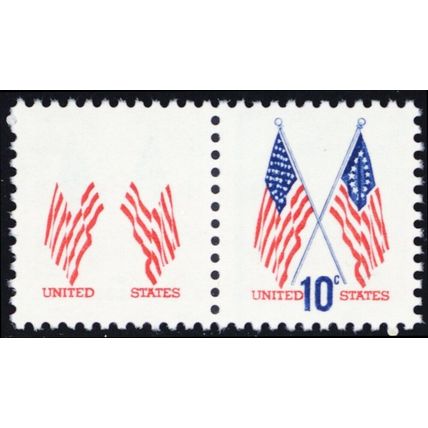 1509b, Mint NH 10¢ Blue Color Omitted Transitional Pair Error - Stuart Katz