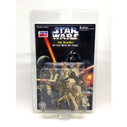 PEPSI x Star Wars Luke Skywalker Die Cast Metal Keychain - 1996 Factory Sealed