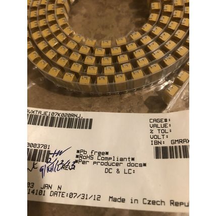 TAJE107K020RNJ AVX CAP Tantalum 100UF 20V 10% SMD