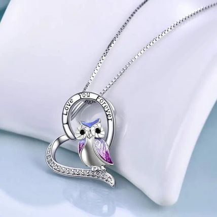 Owl in a Heart I Love You Forever Pendant Necklace Gift