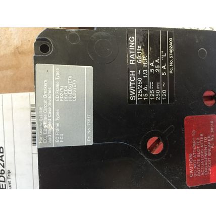 NEW SIEMENS S07ED62AB,ITE 14-22 AWG CIRCUIT BREAKER,DB