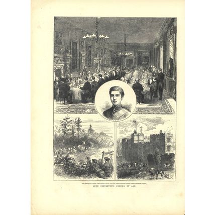 LORD OSSULSTON’S COMING OF AGE 1872 Earl of Tankerville VICTORIAN ENGRAVINGS