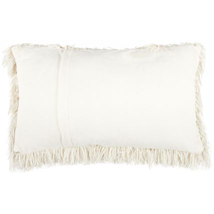 Long Ivory Shag Throw Pillow