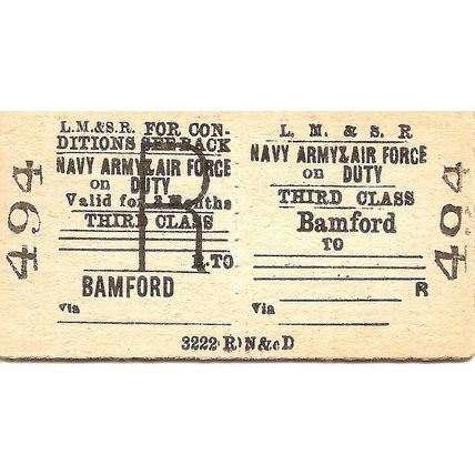 L.M.S.R. Edmondson Ticket - Bamford to ...........