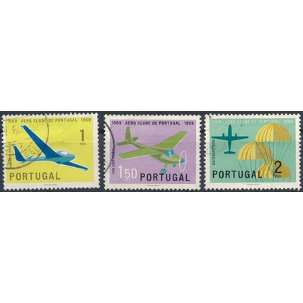 50th Anniv Portuguese Aeroplane Club: 3 Values- Portugal 1960 - F H - MiNr 883/5