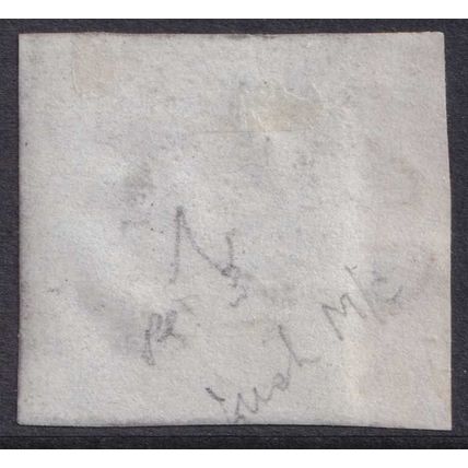 Great Britain QV 1841 2d Blue Imperf Maltese Cross EJ on Piece Plate 3 SG14e FU