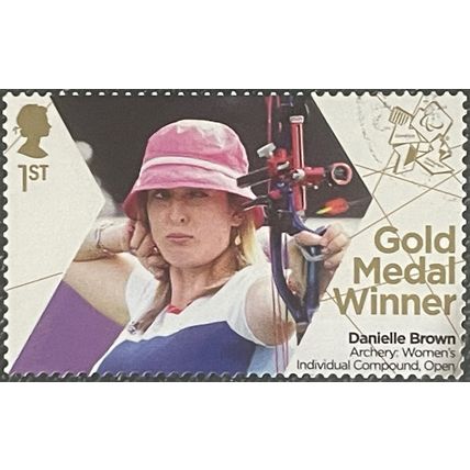 GB QEII 2012 Paralympic Gold Archery Danielle Brown Used SG 3390 postage stamp