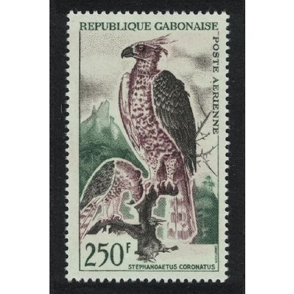 Gabon Crowned eagle Bird 250f 1964 MNH SG#173 MI#207
