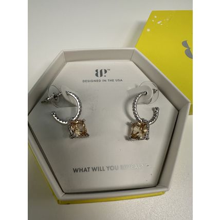 NIB Bomb Party Dangle Earrings ER77724 Wishing U Happiness Topaz CZ Rhodium Pl