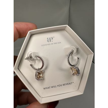 NIB Bomb Party Dangle Earrings ER77724 Wishing U Happiness Topaz CZ Rhodium Pl