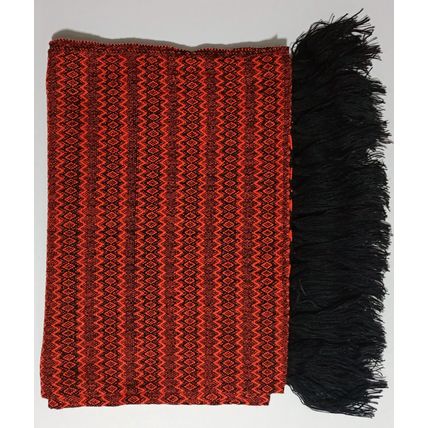 Elegant-Ultra-Soft-Lightweight **BLACK-ORANGE** Traditional Rebozo Shawl Mexico