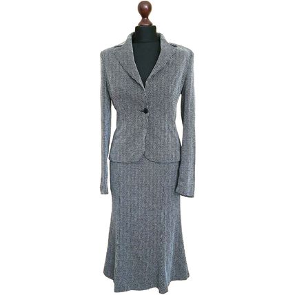 Blue White Stripe Jacket Skirt, GVB Dream, Suit 8 UK 40EU