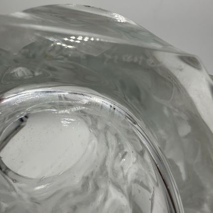 Rare R.Lalique Crystal France Art Deco Harvest Wheat Frosted Embossed Vase 9.4”H