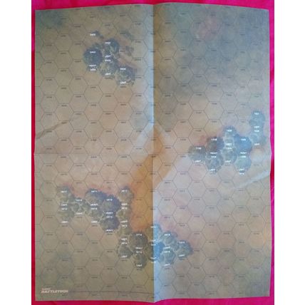 Unused BattleTech Paper Map CBT Open Terrain #2 Crumpled