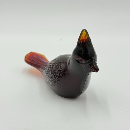 Vintage Fenton Ruby Red Art Glass Cardinal Bird Figurine Paperweight 1990’s