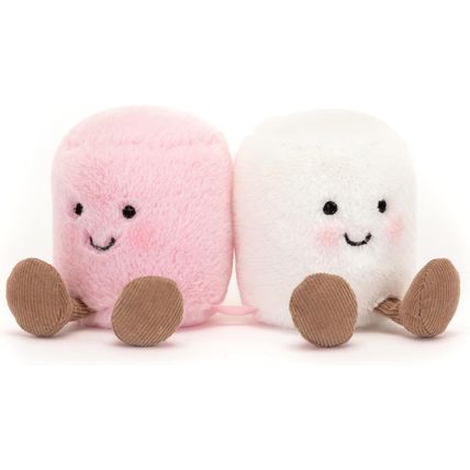 Jellycat Amuseables Pink and White Marshmallows Stuffed Toy, 3.5 Inches | Food P