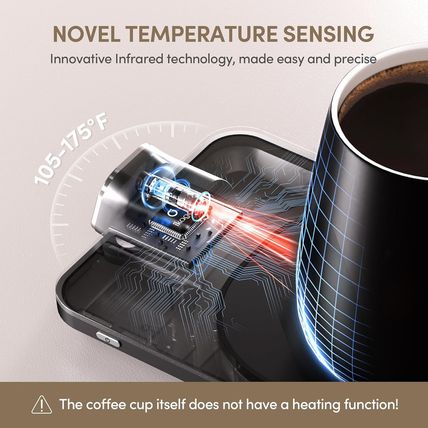 Smart Heated Coffee Mug Warmer & Mug Set - Heated Coffee Warmer with Auto Shut O