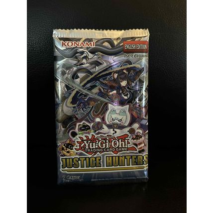 Justice Hunters 1st Edition Booster Pack Brand New Sealed Yu-Gi-Oh Trading Card