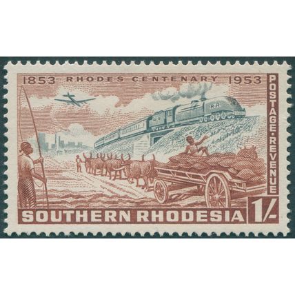 Southern Rhodesia 1953 1s. black & red-brown Cecil Rhodes SG75 unused