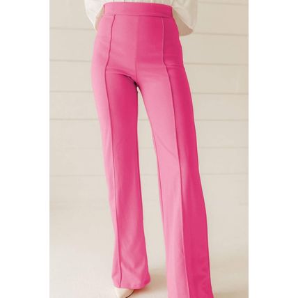 Sachet Pink High Waist Central Seam Flared Pants