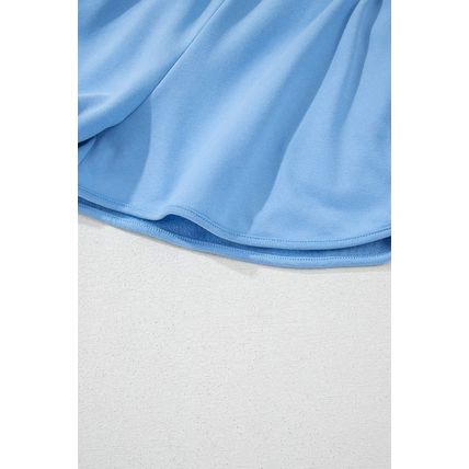 Beau Blue Striped Accent Pullover and Shorts Two Piece Casual Set