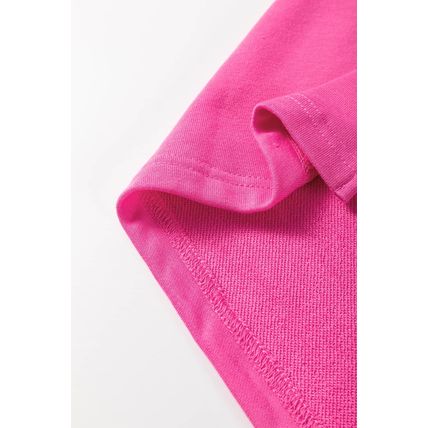 Sachet Pink Mixed Print Patch Drop Shoulder Pullover Top