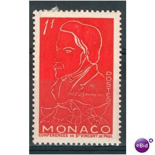 Monaco stamps 1954 - SG 478 - Death Centenary of Frederic Ozanam 1f red MH