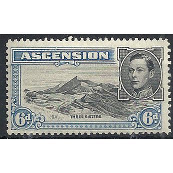 Ascension 1944 SG43a 6d Black & Blue Perf 13 Mounted Mint .. .