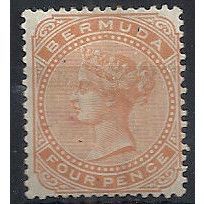 Bermuda 1880 SG20 4d Orange-Red Crown CC Mounted Mint . ..