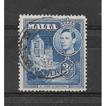 Malta.SG223a 3d St.John's Co-Cathedral (Blue).Fine Used.Mar17d