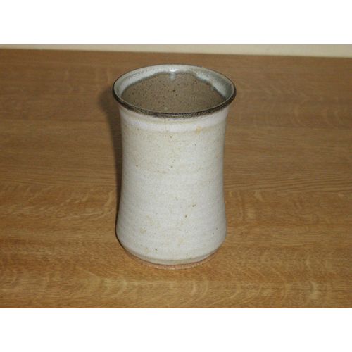 Stoneware Bamboo Leaf Studio Pottery Vase -Signed