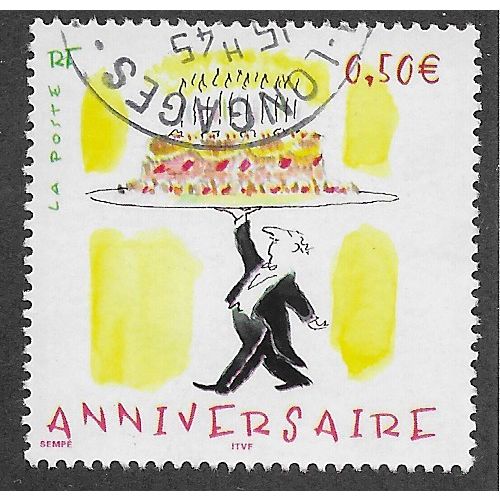 FRA 2004 50c 'GREETINGS - ANNIVERSARY' FINE USED (EBID56-065)