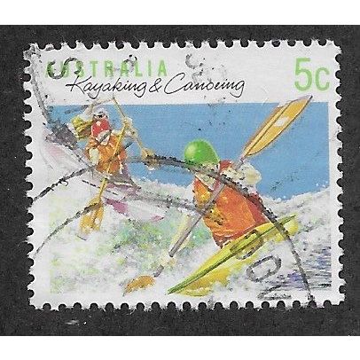 AUS 1989 5c 'SPORTS - KAYAKING AND CANOEING' (PERF 13.5) FINE USED (EBID67-297)