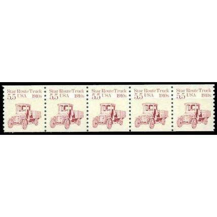 2125 5.5c Star Route Truck Very Fine MNH Dry Gum PNC 1/5 P0012
