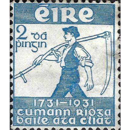 EIRE, Royal Dublin Society, blue 1931, 2p