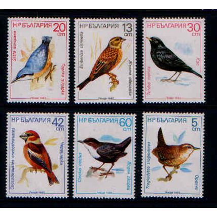 BULGARIA 1987 BIRDS SET 6 VALS SG 3466 / 3471 UM MINT #3