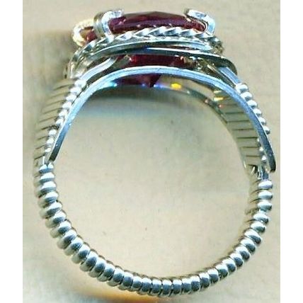 Alexandrite Sterling Silver Wire Wrap Gemstone Ring sz 8