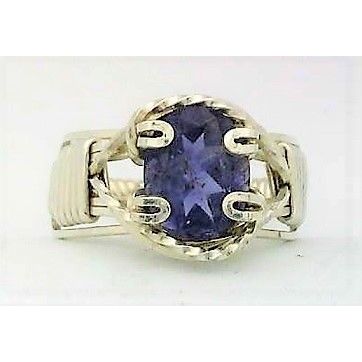Iolite Sterling Silver Wire Wrap Gemstone Ring sz 5