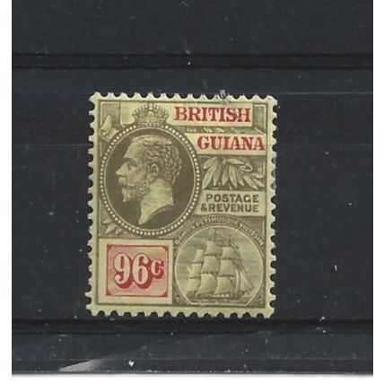 BritishGuiana.SG282 96c Black and Red/Yellow.Mounted Mint.Jan25