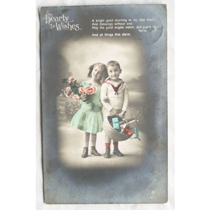 1913 Greetings postcard - Hearty Wishes