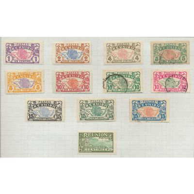 Reunion Stamps Scott #60 To 71, Mint Hinged, 3 Are Used