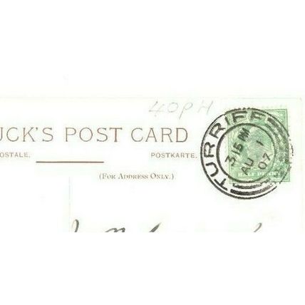 POSTCARD A Line from Aberdeen with TURRIFF Double Ring postmark 1907