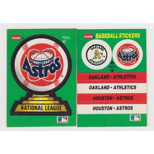 Two 1988 Fleer Houston Astros Team Logo Stickers/ Stadium baseball cards