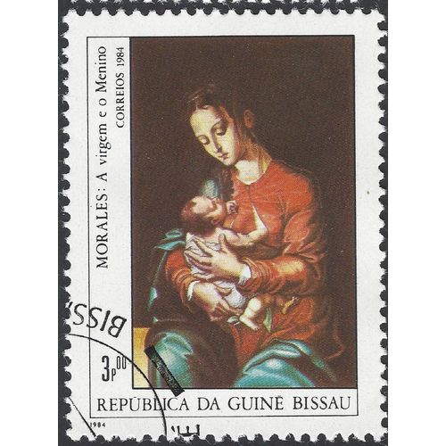 GUINEA BISSAU, FINE ART, Madonna and Child, Morales, brown 1984, 3p00