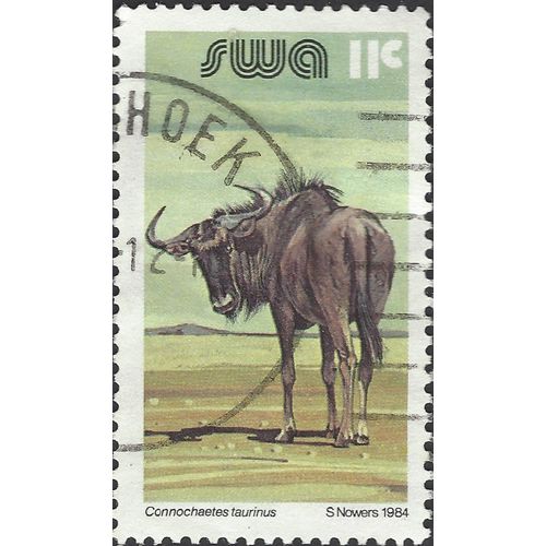 SOUTH WEST AFRICA, MAMMAL, Blue wildebeest, green 1984, 11c