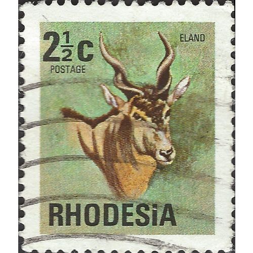 RHODESIA, MAMMAL, Eland, Taurotragus oryx, green 1974, 2½c