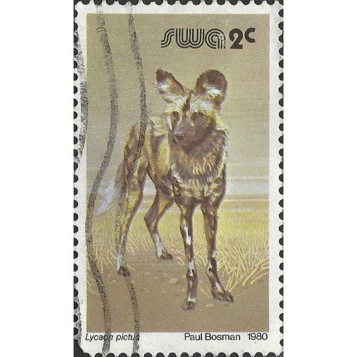 SOUTH WEST AFRICA, MAMMAL, African Wild Dog, brown 1980, 2c